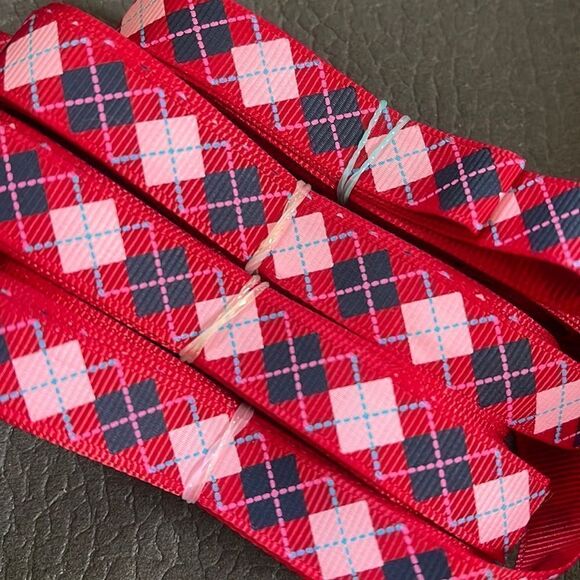 Grosgrain Ribbon 5/8” 5 yards yds 5/$20 NEW 1/2” bows bow making shipping print - Picture 1 of 4